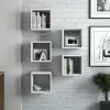 WALL SHELVES 5PCS  WHITE MELAMINE 30x30x24Hcm.