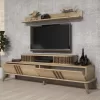 TV COMBO FURNITURE  MELAMINE IN NATURAL OAK  COLOR 168x39x51.6Hcm