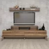 TV COMBO FURNITURE  MELAMINE IN WALNUT COLOR 168x39x51.6Hcm