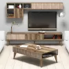 LIVING ROOM COMPOSITION  2PCS IN WALNUT-WHITE