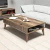 LIVING ROOM COMPOSITION  2PCS IN WALNUT-WHITE