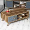 LIVING ROOM COMPOSITION  2PCS MELAMINE IN WALNUT-BLUE