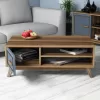 LIVING ROOM COMPOSITION  2PCS MELAMINE IN WALNUT-BLUE