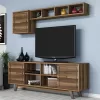 LIVING ROOM COMPOSITION  2PCS MELAMINE IN WALNUT COLOR