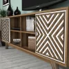 LIVING ROOM COMPOSITION  2PCS MELAMINE IN WALNUT-WHITE