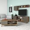 LIVING ROOM COMPOSITION  2PCS MELAMINE IN WALNUT-BLUE