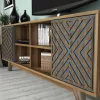 LIVING ROOM COMPOSITION  2PCS MELAMINE IN WALNUT-BLUE