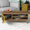 LIVING ROOM COMPOSITION  2PCS MELAMINE IN WALNUT-YELLOW