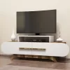 TV FURINITURE SET  MELAMINE IN WHITE-WALNUT