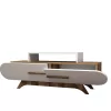 TV FURINITURE SET  MELAMINE IN WHITE-WALNUT