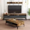 LIVING ROOM COMPOSITION  2PCS MELAMINE WALNUT-ANTHRACITE