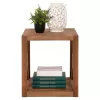 SIDE TABLE  SQUARE WITH STORAGE SPACE-RECYCLED TEAK WOOD 45x45x51Hcm.