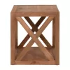 SIDE TABLE  SQUARE WITH STORAGE SPACE-RECYCLED TEAK WOOD 45x45x51Hcm.