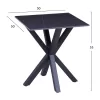 SIDE TABLE  BLACK MARBLE SINTERED STONE TOP-BLACK METAL BASE 50x50x55Hcm.