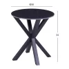 SIDE TABLE ROUND  BLACK MARBLE TOP AND BLACK METAL LEGS Φ50x55Hcm.