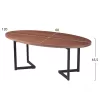 COFFEE TABLE  MDF WITH WALNUT WOOD VENEER TOP-METAL LEGS 120x60x45,5Hcm.