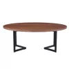 COFFEE TABLE  MDF WITH WALNUT WOOD VENEER TOP-METAL LEGS 120x60x45,5Hcm.