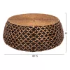 COFFEE TABLE ROUND ILION  WATER HYACINTH  IN BLACK-NATURAL COLOR Φ115x45Hcm.