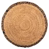 COFFEE TABLE ROUND ILION  WATER HYACINTH  IN BLACK-NATURAL COLOR Φ115x45Hcm.