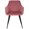 ARMCHAIR LATRELL  DUSTY PINK VELVET & BLACK METAL LEGS 55x57x84Hcm.