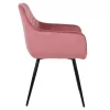 ARMCHAIR LATRELL  DUSTY PINK VELVET & BLACK METAL LEGS 55x57x84Hcm.