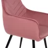 ARMCHAIR LATRELL  DUSTY PINK VELVET & BLACK METAL LEGS 55x57x84Hcm.