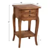 SIDE TABLE WITH 2 DRAWERS  MAHOGANY WOOD IN NATURAL COLOR 40x30x67Hcm.