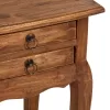 SIDE TABLE WITH 2 DRAWERS  MAHOGANY WOOD IN NATURAL COLOR 40x30x67Hcm.