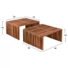 COFFEE TABLE SET OF 2 NYA  TEAK WOOD IN NATURAL COLOR  86x79x46Hcm.