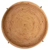 ROUND SIDE TABLE FLY  RATTAN IN NATURAL COLOR-BLACK METAL BASE Φ50x40Hcm.