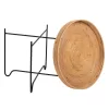 ROUND SIDE TABLE FLY  RATTAN IN NATURAL COLOR-BLACK METAL BASE Φ50x40Hcm.