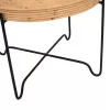 ROUND SIDE TABLE FLY  RATTAN IN NATURAL COLOR-BLACK METAL BASE Φ50x40Hcm.