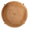 ROUND SIDE TABLE FLY  RATTAN IN NATURAL COLOR-BLACK METAL BASE Φ40x53Hcm.