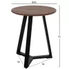 SIDE TABLE  MDF IN WALNUT-BLACK METAL BASE Φ45x55Hcm.