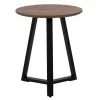 SIDE TABLE  MDF IN WALNUT-BLACK METAL BASE Φ45x55Hcm.