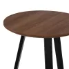 SIDE TABLE  MDF IN WALNUT-BLACK METAL BASE Φ45x55Hcm.