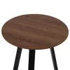 SIDE TABLE  MDF IN WALNUT-BLACK METAL BASE Φ45x55Hcm.