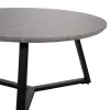 COFFEE TABLE ROUND  MDF GREY MARBLE-BLACK TEXTURED METAL BASE Φ80x42Hcm.