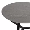 COFFEE TABLE ROUND  MDF GREY MARBLE-BLACK TEXTURED METAL BASE Φ80x42Hcm.