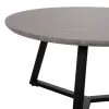 COFFEE TABLE ROUND  MDF GREY MARBLE-BLACK TEXTURED METAL BASE Φ80x42Hcm.