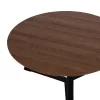 COFFEE TABLE ROUND  MDF WALNUT-BLACK TEXTURED METAL BASE Φ80x42Hcm.