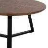 COFFEE TABLE ROUND  MDF WALNUT-BLACK TEXTURED METAL BASE Φ80x42Hcm.