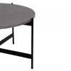 COFFEE TABLE  MDF GREY MARBLE TABLETOP-BLACK METAL BASE Φ80x45Hcm.