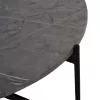 COFFEE TABLE  MDF GREY MARBLE TABLETOP-BLACK METAL BASE Φ80x45Hcm.