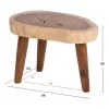 COFFEE TABLE DOMPU  SOLID SUAR WOOD 8cm THICK TABLETOP 66x44x46Hcm.