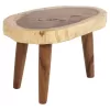 COFFEE TABLE DOMPU  SOLID SUAR WOOD 8cm THICK TABLETOP 66x44x46Hcm.