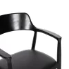 DINING ARMCHAIR KWEEN  MAHOGANY WOOD-BLACK VINYL 58x53x80Hcm.