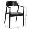 DINING ARMCHAIR KWEEN  MAHOGANY WOOD-BLACK VINYL 58x53x80Hcm.