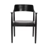 DINING ARMCHAIR KWEEN  MAHOGANY WOOD-BLACK VINYL 58x53x80Hcm.