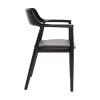 DINING ARMCHAIR KWEEN  MAHOGANY WOOD-BLACK VINYL 58x53x80Hcm.